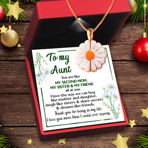 Hidden Message Daisy Necklace - Family - To My Aunt - I Love The Way We Can Hug Like Mother And Daughter - Ukgngi30006