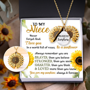 Sunflower Necklace - Family - To My Niece - Never Forget That I Love You - Ukgns28005