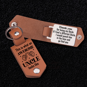 Message Leather Keychain - Family - To My Uncle - The Best Uncle In The World - Ukgkeq29007
