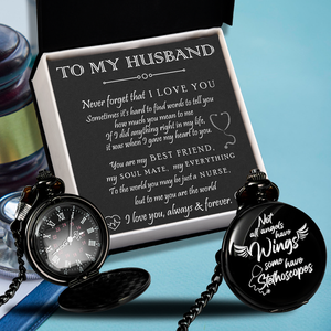 Engraved Pocket Watch - Nurse - To My Husband - I Love You, Always & Forever - Ukgwa14002