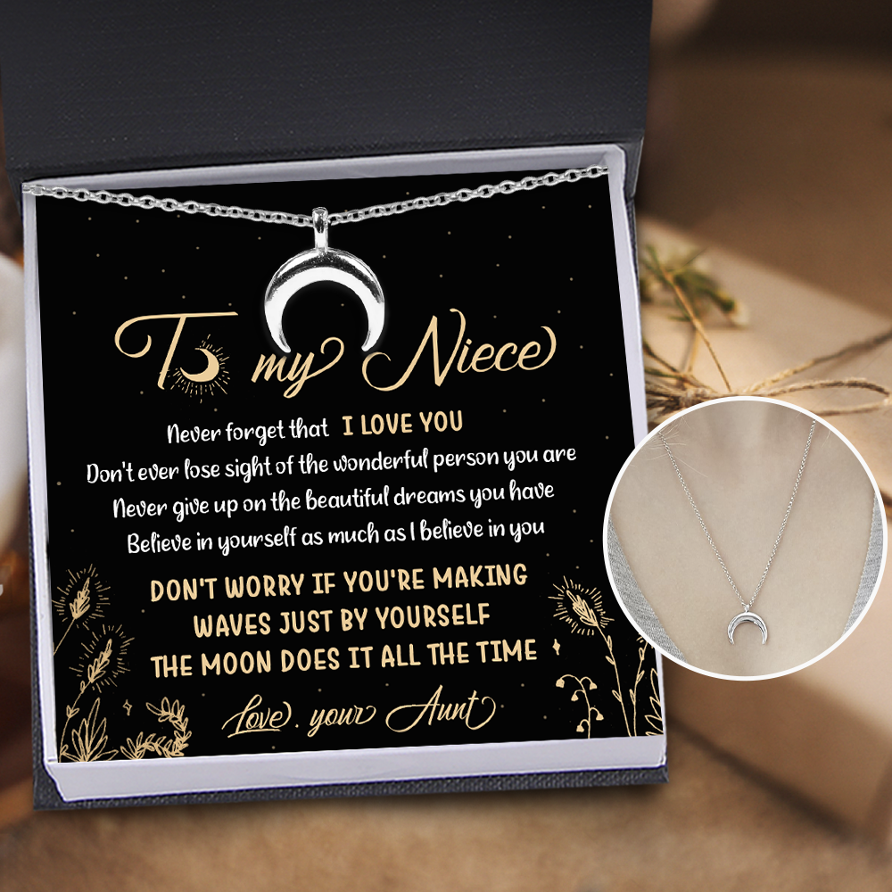 Charmy Moon Necklace - Family - To My Niece - Never Give Up On The Beautiful Dreams You Have - Ukgnns28003