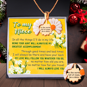 Hidden Message Daisy Necklace - Family - To My Niece - My Love Will Follow You Whatever You Go - Ukgngi28012