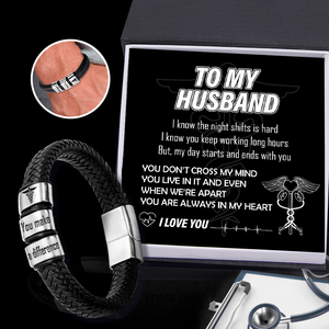 Leather Bracelet - Nurse - To My Husband - You Are Always In My Heart - Ukgbzl14014