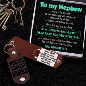 Message Leather Keychain - Family - To My Nephew - I Will Always Love You - Ukgkeq27001
