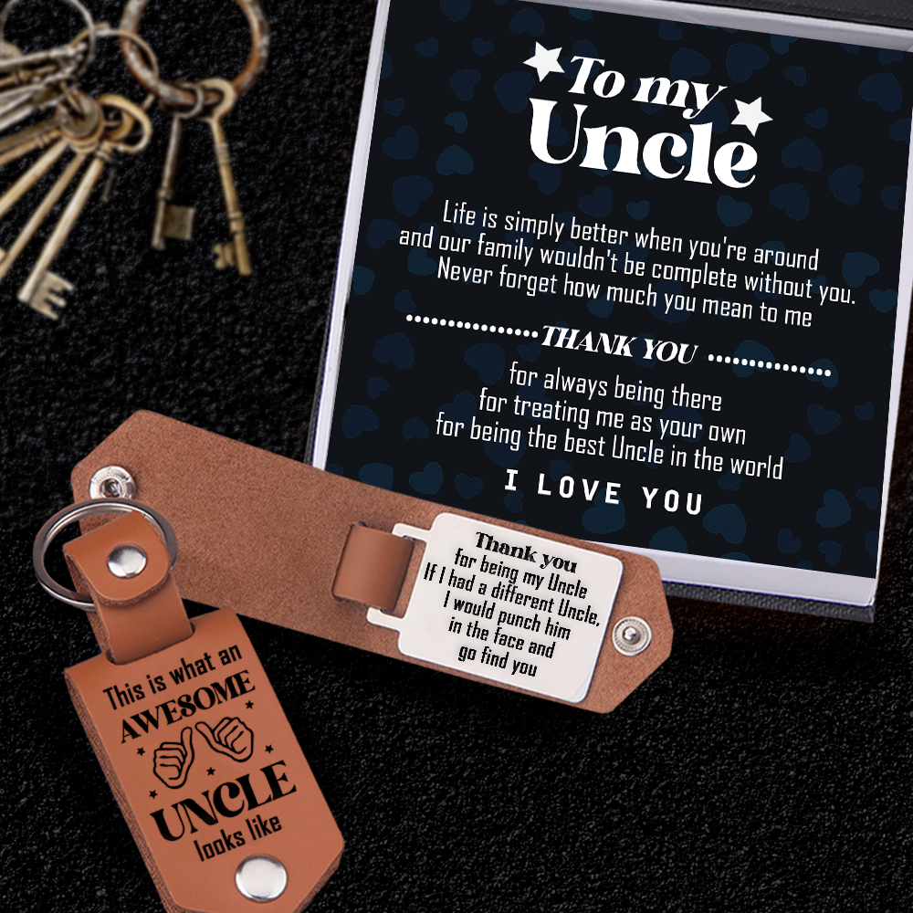 Message Leather Keychain - Family - To My Uncle - Never Forget How Much You Mean To Me - Ukgkeq29002