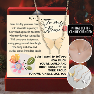 Personalized Butterfly Necklace - Family - To My Niece - I Couldn't Be More Proud To Have A Niece Like You - Ukgncn28004