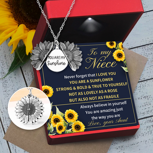 Sunflower Necklace - Family - To My Niece - Always Believe In Yourself You Are Amazing Just The Way You Are - Ukgns28006