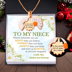 Hidden Message Daisy Necklace - Family - To My Niece - I Love You, Always And Forever - Ukgngi28010
