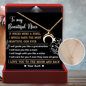 Charmy Moon Necklace - Family - To My Niece - I Love You To The Moon And Back - Ukgnns28006