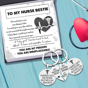 Couple Keychains - Nurse - To My Bestie - A Truly Great Friend Is Hard To Find - Ukgkes33003