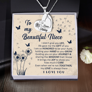 Personalised Heart Hollow Necklaces Set - Family - To My Niece - Even When We're Not Together, My Love Is Always There - Ukgnfb28001