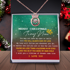 Crown Necklace - Family - To My Niece - I Wish You A Lifetime Of Dreams Come True - Ukgnzq28003