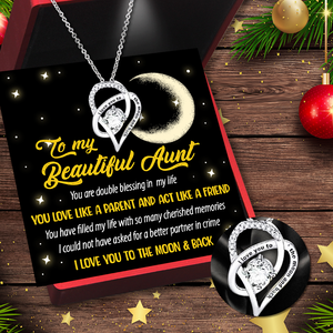 Heart Crystal Necklace - Family - To My Aunt - You Are Double Blessing In My Life - Ukgnzk30001