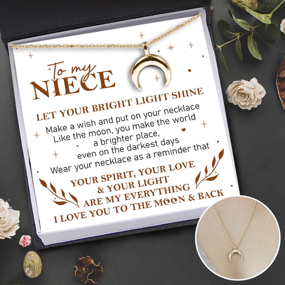 Charmy Moon Necklace - Family - To My Niece - Let Your Bright Light Shine - Ukgnns28004