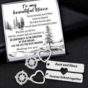 Compass Heart Couple Keychains - Family - To My Niece - I'll Always Love You - Ukgkdq28001