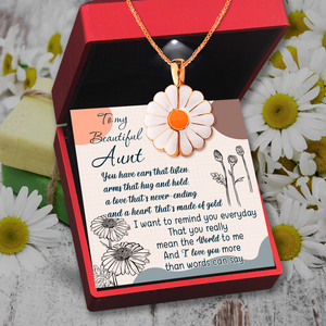 Hidden Message Daisy Necklace - Family - To My Aunt - I Love You More Than Words Can Say - Ukgngi30007