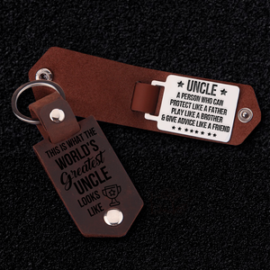 Message Leather Keychain - Family - To My Uncle - Thank You For Filling Our Family With Joy - Ukgkeq29006
