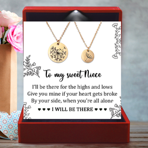 Round Necklace Set - Family - To My Niece - I Will Be There - Ukgnnt28001