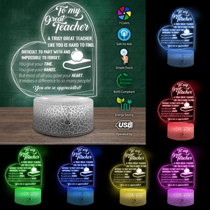 3D Led Light - Teacher - To My Teacher - You Are So Appreciated - Ukglca31001