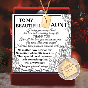 Love Letter Necklace - Family - To My Aunt - I Love You, Forever & Always - Ukgnny30006