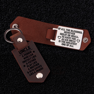 Message Leather Keychain - Family - To My Uncle - I Love You, With All My Heart - Ukgkeq29001