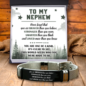 Fashion Bracelet - Family - To My Nephew - Never Forget That You Are Braver Than You Believe - Ukgbe27001