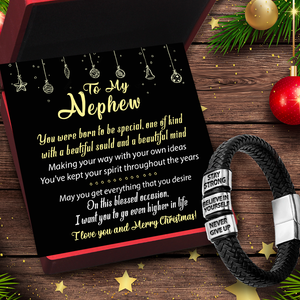 Leather Bracelet - Family - To My Nephew - I Love You And Merry Christmas - Ukgbzl27003