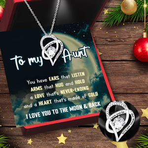 Heart Crystal Necklace - Family - To My Aunt - I Love You To The Moon & Back - Ukgnzk30005