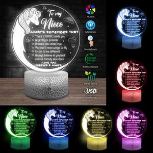 3D Led Light - Family - To My Niece - I Love You, Forever & Always - Ukglca28003