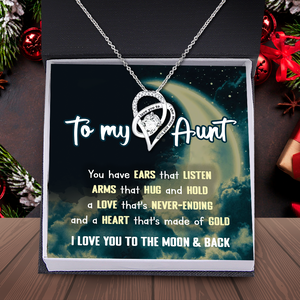 Heart Crystal Necklace - Family - To My Aunt - I Love You To The Moon & Back - Ukgnzk30005