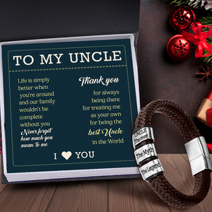 Leather Bracelet - Family - To My Uncle - Never Forget How Much You Mean To me - Ukgbzl29004