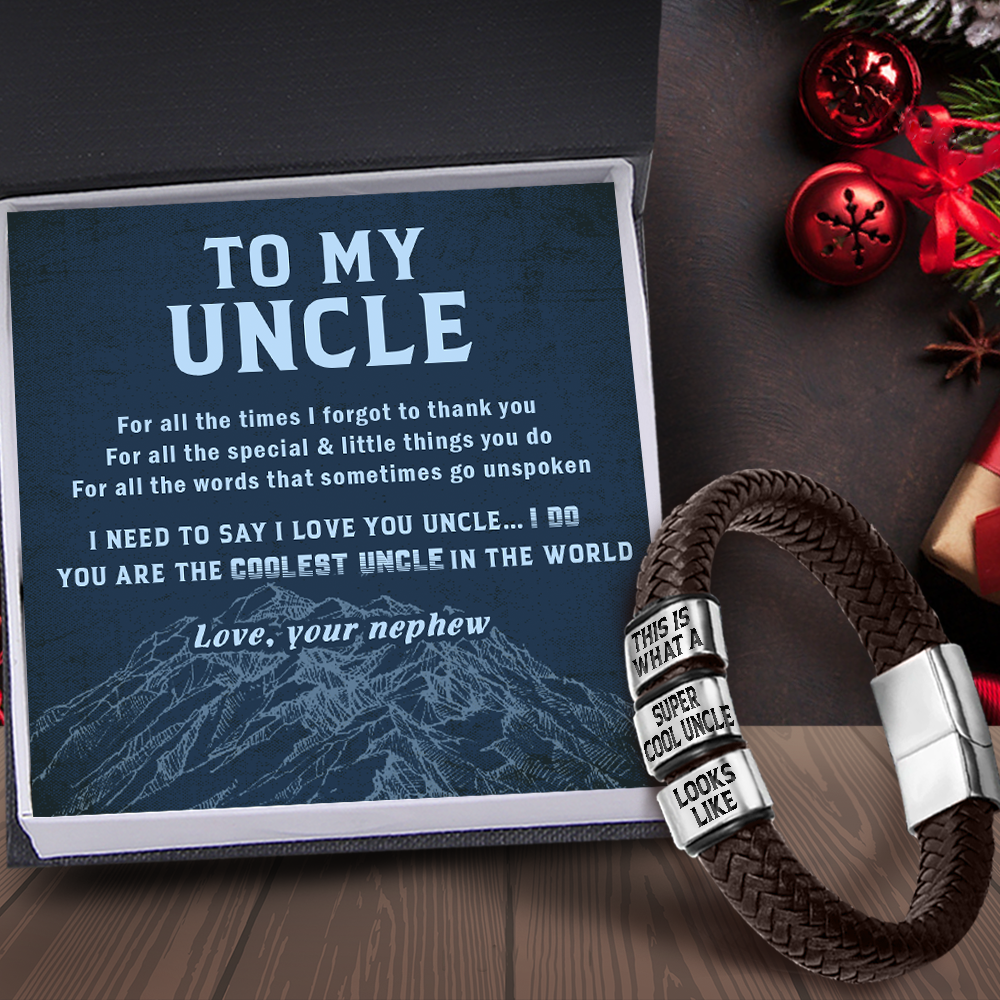 Leather Bracelet - Family - To My Uncle - I Do You Are The Coolest Uncle In The World - Ukgbzl29003