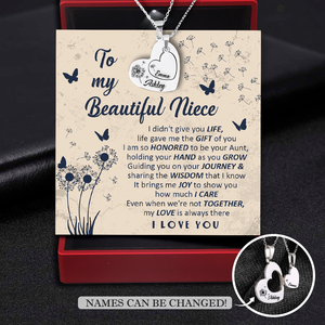 Personalised Heart Hollow Necklaces Set - Family - To My Niece - Even When We're Not Together, My Love Is Always There - Ukgnfb28001