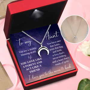 Charmy Moon Necklace - Family - To My Aunt - You Are A Double Blessing In My Life - Ukgnns30003