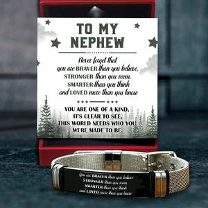 Fashion Bracelet - Family - To My Nephew - Never Forget That You Are Braver Than You Believe - Ukgbe27001