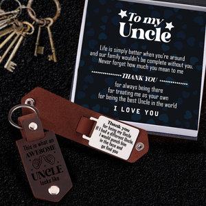 Message Leather Keychain - Family - To My Uncle - Never Forget How Much You Mean To Me - Ukgkeq29002