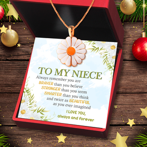 Hidden Message Daisy Necklace - Family - To My Niece - I Love You, Always And Forever - Ukgngi28010