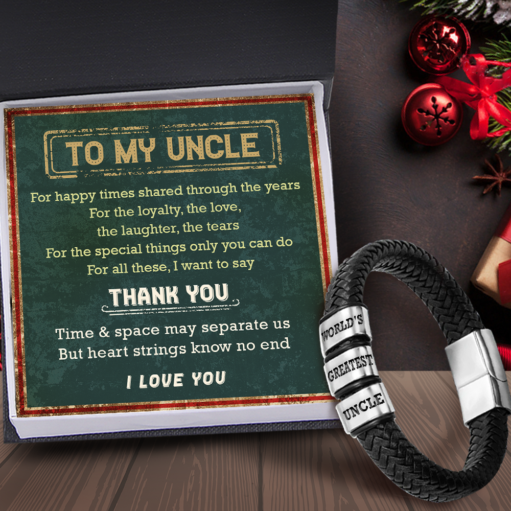 Leather Bracelet - Family - To My Uncle - For All These, I Want To Say Thank You - Ukgbzl29002