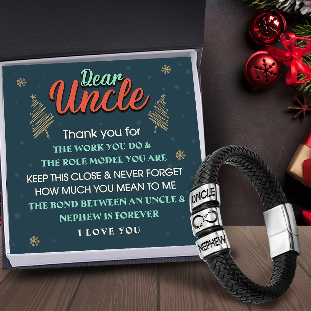 Leather Bracelet - Family - To My Uncle - I Love You - Ukgbzl29005