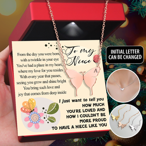 Personalized Butterfly Necklace - Family - To My Niece - I Couldn't Be More Proud To Have A Niece Like You - Ukgncn28004