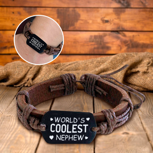 Leather Cord Bracelet - Family - To My Nephew - To A Special Nephew Of Whom I'm Proud To Know - Ukgbr27001