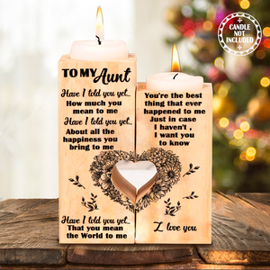 Wooden Heart Candle Holder - Family - To My Aunt - You're The Best Thing That Ever Happened To Me - Ukghb30004