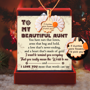 Hidden Message Daisy Necklace - Family - To My Beautiful Aunt - I Love You More Than Words Can Say - Ukgngi30001