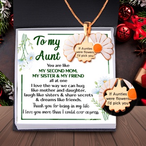 Hidden Message Daisy Necklace - Family - To My Aunt - I Love The Way We Can Hug Like Mother And Daughter - Ukgngi30006
