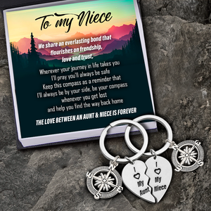 Compass Puzzle Keychains - Family - To My Niece - I'll Always Be By Your Side - Ukgkdf28001