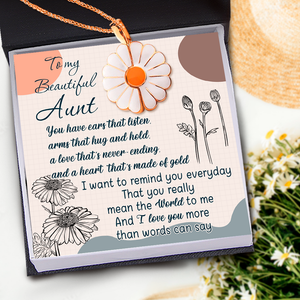 Hidden Message Daisy Necklace - Family - To My Aunt - I Love You More Than Words Can Say - Ukgngi30007