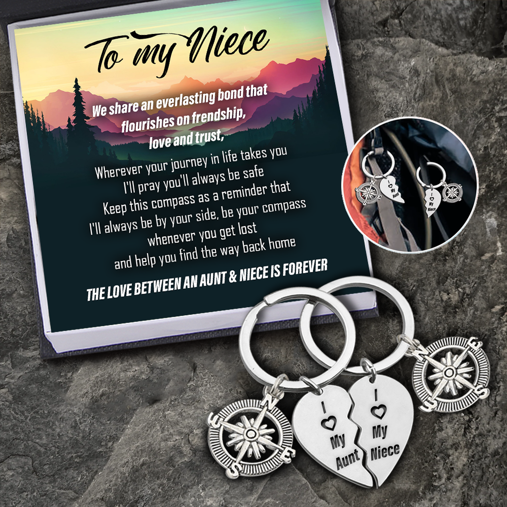 Compass Puzzle Keychains - Family - To My Niece - I'll Always Be By Your Side - Ukgkdf28001