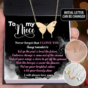 Personalized Butterfly Necklace - Family - To My Niece - I Love You Always & Forever - Ukgncn28001