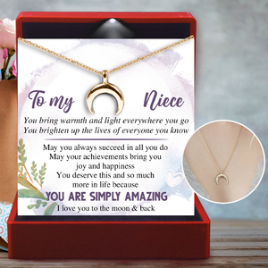 Charmy Moon Necklace - Family - To My Niece - I Love You To The Moon & Back  - Ukgnns28001