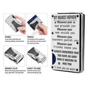 Metal Money Clip Wallet - Family - To My Nephew - I Love You So Much - Ukgcca27005